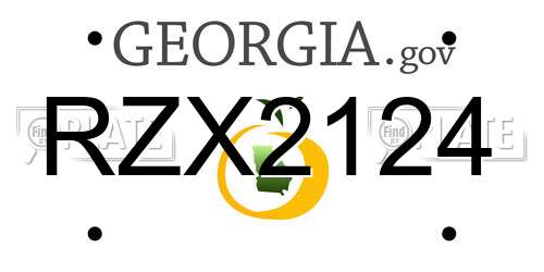 RZX2124 Georgia License Plate