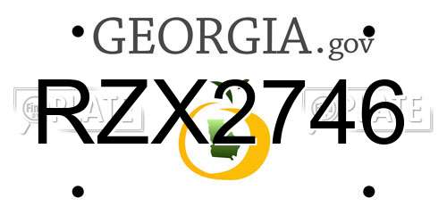 RZX2746 Georgia License Plate
