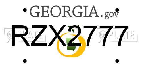 RZX2777 Georgia License Plate