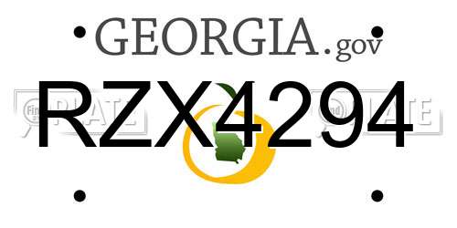 RZX4294 Georgia License Plate