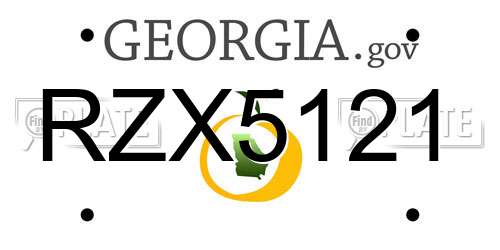 RZX5121 Georgia License Plate