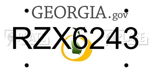 RZX6243 Georgia License Plate