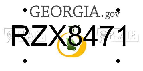 RZX8471 Georgia License Plate
