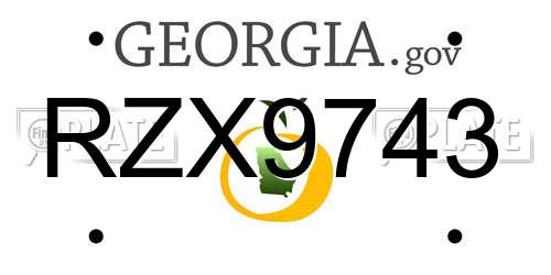RZX9743 Georgia License Plate