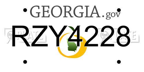 RZY4228 Georgia License Plate