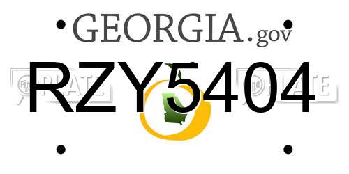 RZY5404 Georgia License Plate