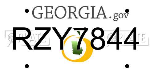 RZY7844 Georgia License Plate