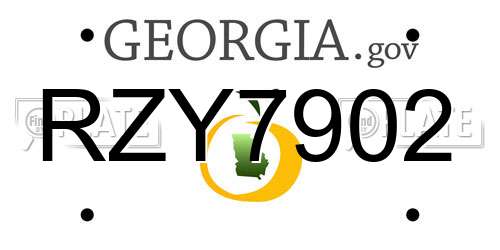 RZY7902 Georgia License Plate