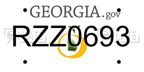 RZZ0693 Georgia License Plate