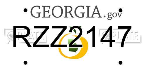 RZZ2147 Georgia License Plate