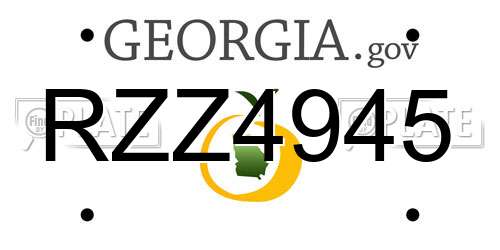 RZZ4945 Georgia License Plate