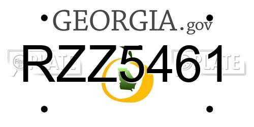 RZZ5461 Georgia License Plate