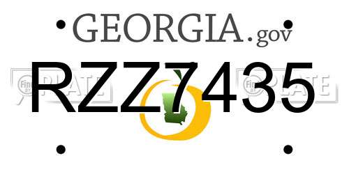 RZZ7435 Georgia License Plate