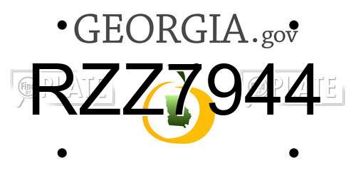 RZZ7944 Georgia License Plate