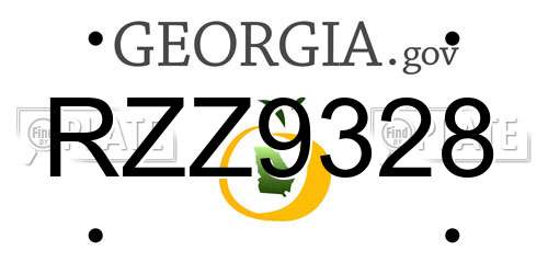 RZZ9328 Georgia License Plate