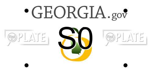 S0 Georgia License Plate