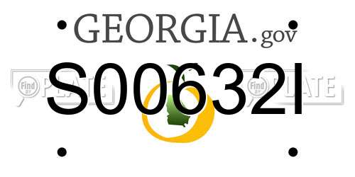 S00632I Georgia License Plate