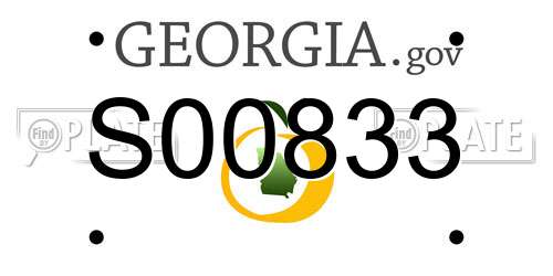 S00833 Georgia License Plate