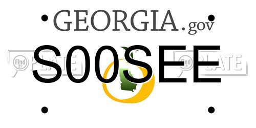 S00SEE Georgia License Plate