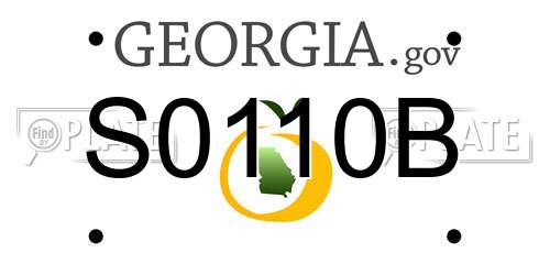 S0110B Georgia License Plate