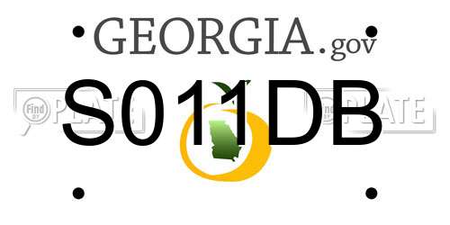 S011DB Georgia License Plate