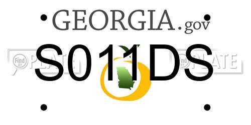 S011DS Georgia License Plate