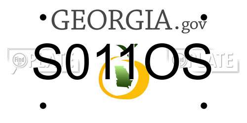 S011OS Georgia License Plate
