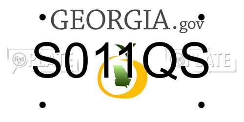 S011QS Georgia License Plate