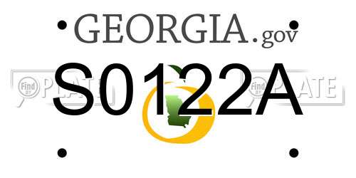 S0122A Georgia License Plate