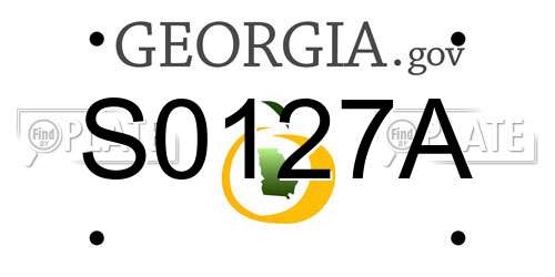 S0127A Georgia License Plate