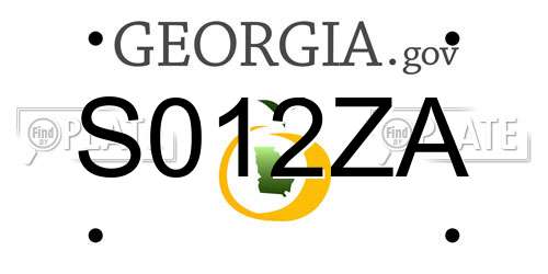 S012ZA Georgia License Plate