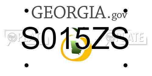 S015ZS Georgia License Plate