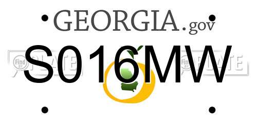 S016MW Georgia License Plate
