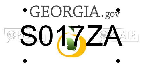 S017ZA Georgia License Plate