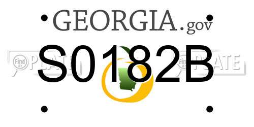 S0182B Georgia License Plate