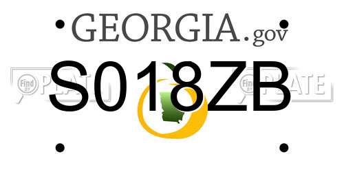 S018ZB Georgia License Plate
