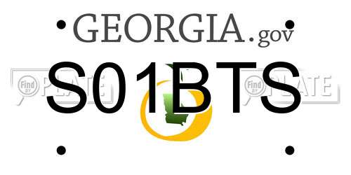 S01BTS Georgia License Plate