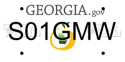 S01GMW Georgia License Plate