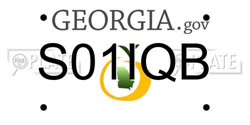 S01IQB Georgia License Plate