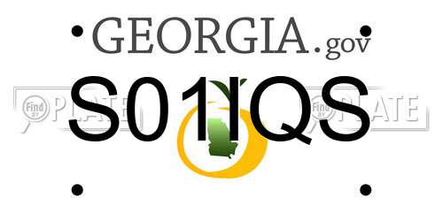 S01IQS Georgia License Plate