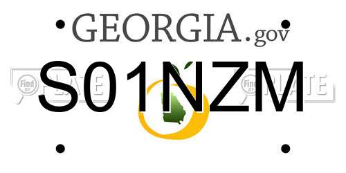 S01NZM Georgia License Plate