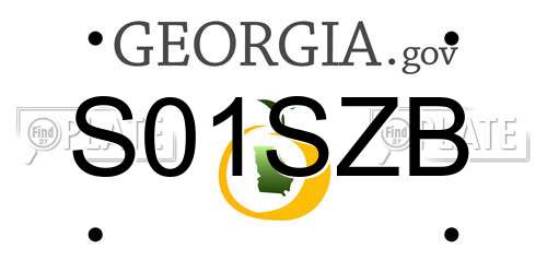S01SZB Georgia License Plate