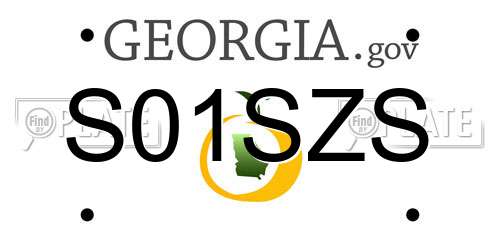 S01SZS Georgia License Plate