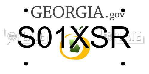S01XSR Georgia License Plate