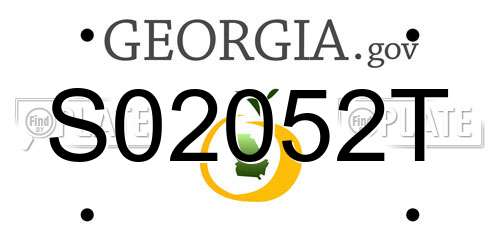 S02052T Georgia License Plate