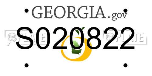S020822 Georgia License Plate