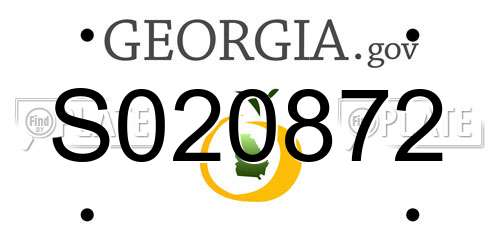 S020872 Georgia License Plate