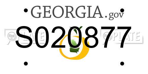 S020877 Georgia License Plate