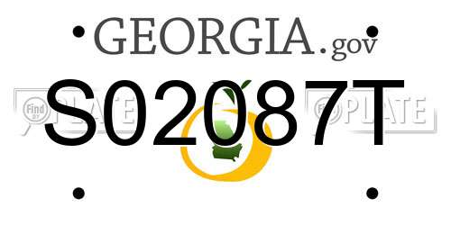 S02087T Georgia License Plate