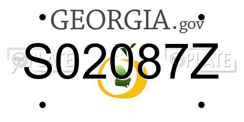 S02087Z Georgia License Plate